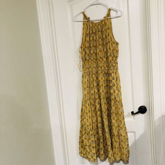 DRA Los Angeles Women's Dress‎ Sleeveless Stretch Waist Floral Yellow Size XS - Picture 2 of 11